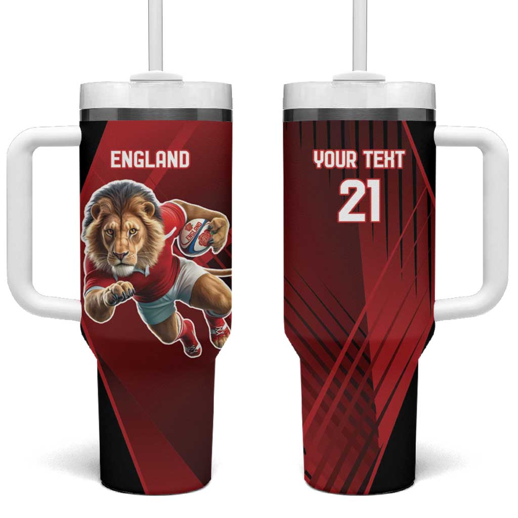 England Rugby Custom Tumbler With Handle Lion Mascot Sporty