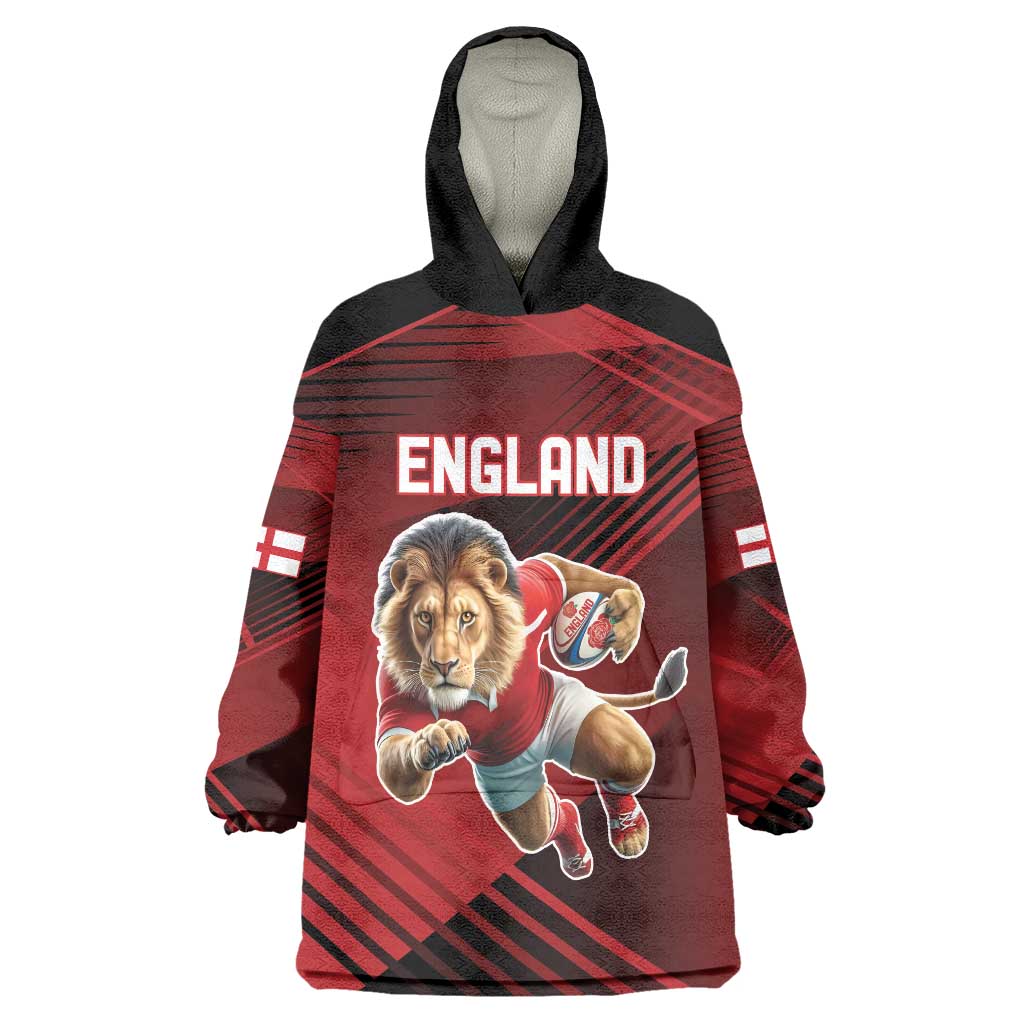 England Rugby Custom Wearable Blanket Hoodie Lion Mascot Sporty