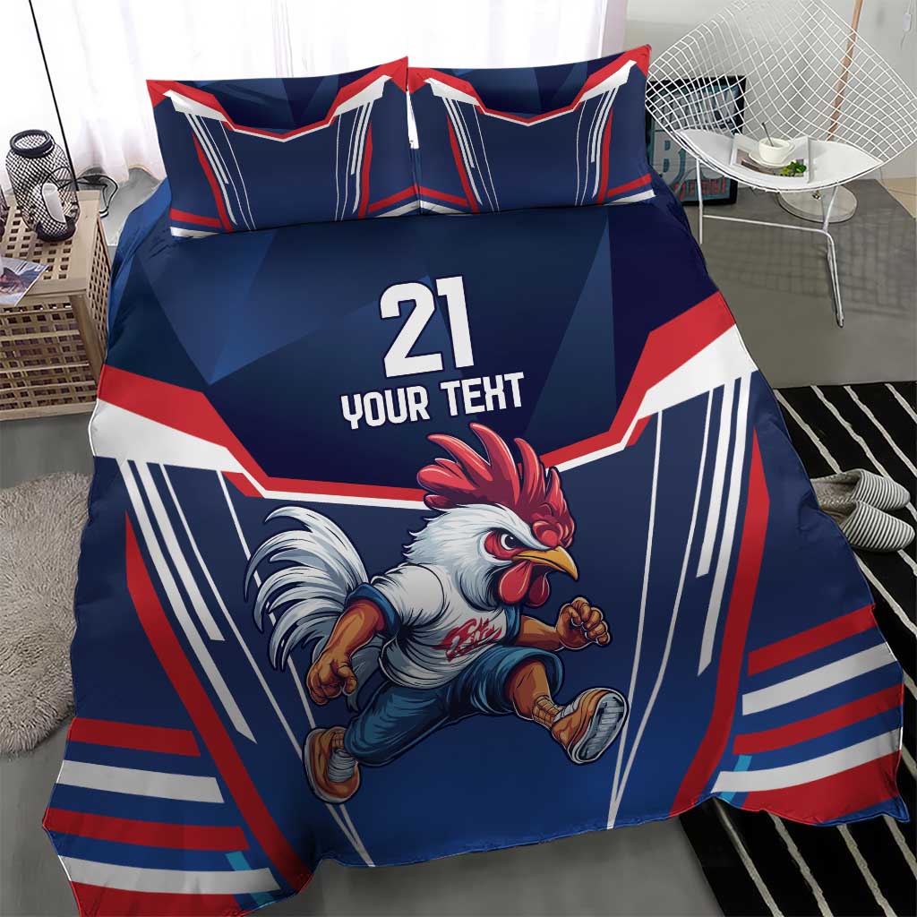 France Rugby Custom Bedding Set Coq Gaulois Never Less Than Everything