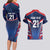 France Rugby Custom Couples Matching Long Sleeve Bodycon Dress and Hawaiian Shirt Coq Gaulois Never Less Than Everything