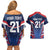 France Rugby Custom Couples Matching Off Shoulder Short Dress and Hawaiian Shirt Coq Gaulois Never Less Than Everything