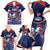 France Rugby Custom Family Matching Short Sleeve Bodycon Dress and Hawaiian Shirt Coq Gaulois Never Less Than Everything