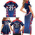 France Rugby Custom Family Matching Short Sleeve Bodycon Dress and Hawaiian Shirt Coq Gaulois Never Less Than Everything