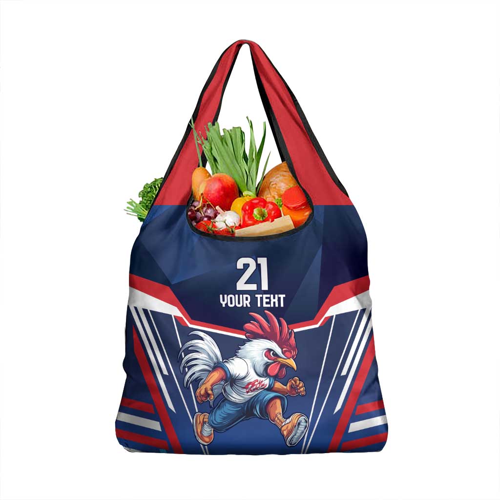 France Rugby Custom Grocery Bag Coq Gaulois Never Less Than Everything