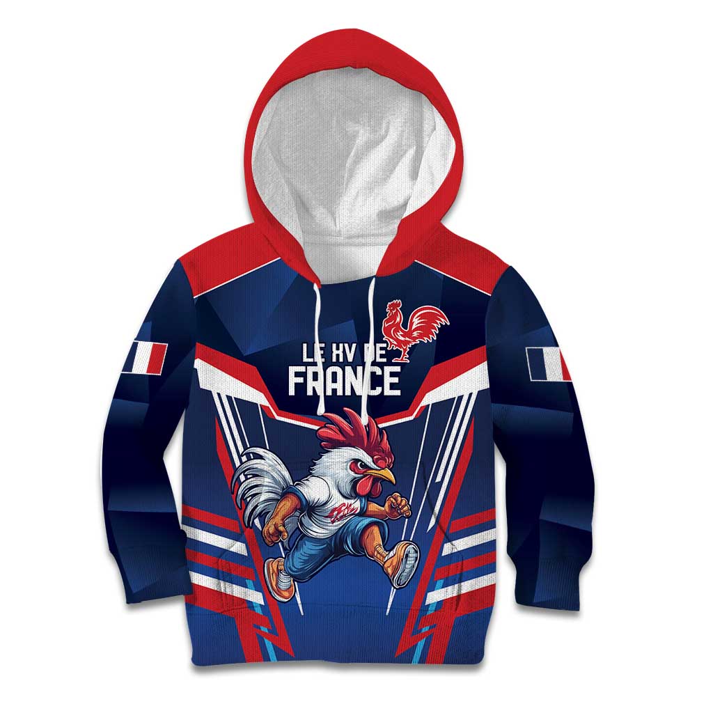 France Rugby Custom Kid Hoodie Coq Gaulois Never Less Than Everything