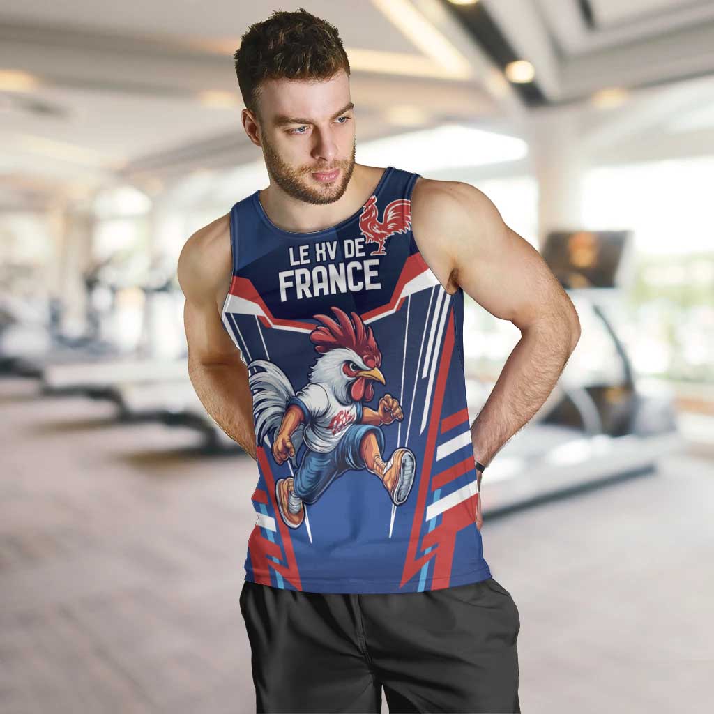 France Rugby Custom Men Tank Top Coq Gaulois Never Less Than Everything