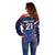 France Rugby Custom Off Shoulder Sweater Coq Gaulois Never Less Than Everything