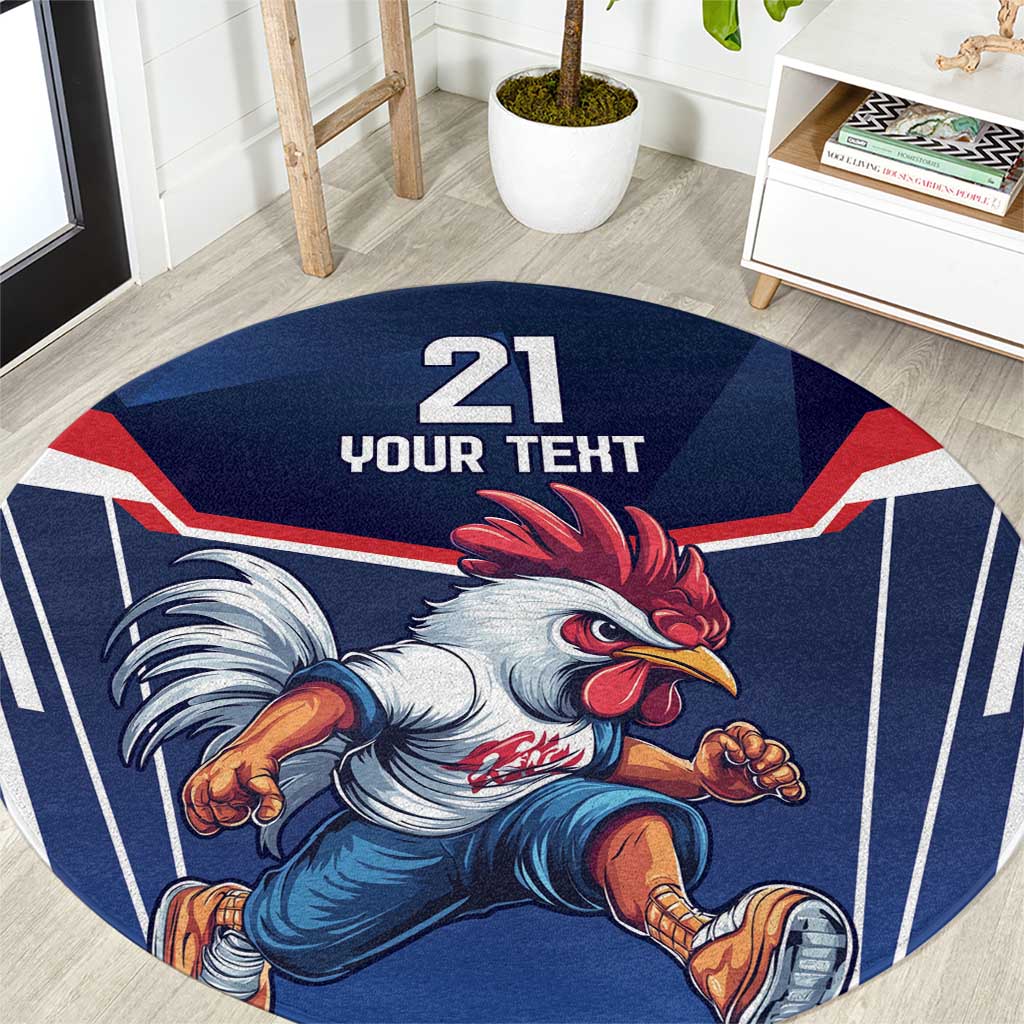 France Rugby Custom Round Carpet Coq Gaulois Never Less Than Everything