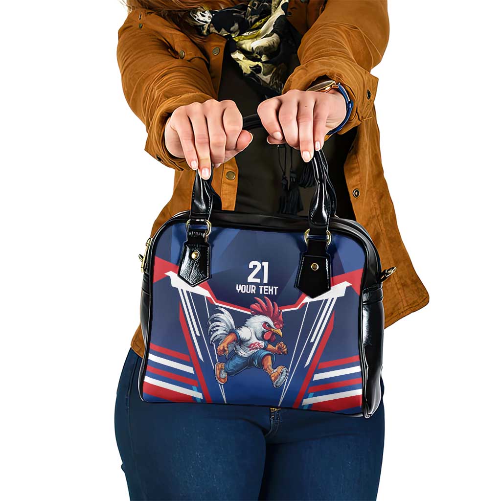 France Rugby Custom Shoulder Handbag Coq Gaulois Never Less Than Everything