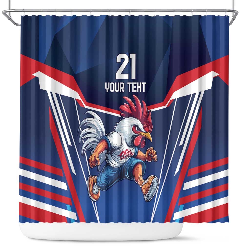 France Rugby Custom Shower Curtain Coq Gaulois Never Less Than Everything