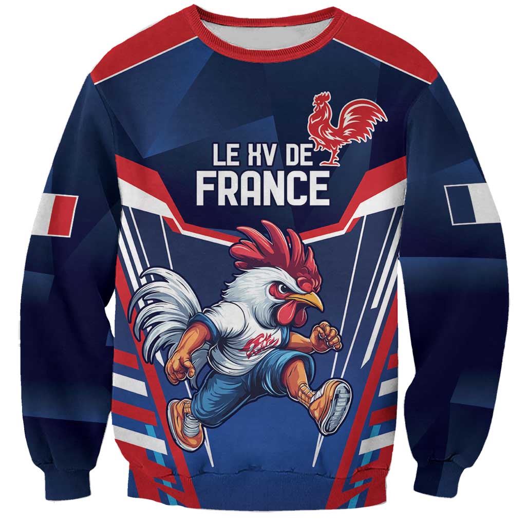 France Rugby Custom Sweatshirt Coq Gaulois Never Less Than Everything