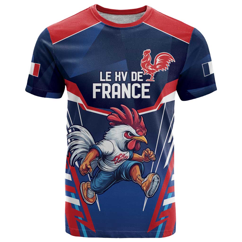 France Rugby Custom T Shirt Coq Gaulois Never Less Than Everything