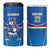 Italy Rugby Custom 4 in 1 Can Cooler Tumbler Italian Wolf Mascot Go Gli Azzurri