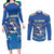 Italy Rugby Custom Couples Matching Long Sleeve Bodycon Dress and Long Sleeve Button Shirt Italian Wolf Mascot Go Gli Azzurri