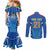 Italy Rugby Custom Couples Matching Mermaid Dress and Long Sleeve Button Shirt Italian Wolf Mascot Go Gli Azzurri