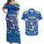 Italy Rugby Custom Couples Matching Off Shoulder Maxi Dress and Hawaiian Shirt Italian Wolf Mascot Go Gli Azzurri