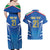 Italy Rugby Custom Couples Matching Off Shoulder Maxi Dress and Hawaiian Shirt Italian Wolf Mascot Go Gli Azzurri