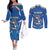 Italy Rugby Custom Couples Matching Off The Shoulder Long Sleeve Dress and Long Sleeve Button Shirt Italian Wolf Mascot Go Gli Azzurri