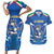 Italy Rugby Custom Couples Matching Short Sleeve Bodycon Dress and Hawaiian Shirt Italian Wolf Mascot Go Gli Azzurri