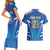 Italy Rugby Custom Couples Matching Short Sleeve Bodycon Dress and Hawaiian Shirt Italian Wolf Mascot Go Gli Azzurri