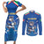 Italy Rugby Custom Couples Matching Short Sleeve Bodycon Dress and Long Sleeve Button Shirt Italian Wolf Mascot Go Gli Azzurri