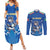 Italy Rugby Custom Couples Matching Summer Maxi Dress and Long Sleeve Button Shirt Italian Wolf Mascot Go Gli Azzurri