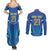 Italy Rugby Custom Couples Matching Summer Maxi Dress and Long Sleeve Button Shirt Italian Wolf Mascot Go Gli Azzurri