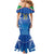 Italy Rugby Custom Family Matching Mermaid Dress and Hawaiian Shirt Italian Wolf Mascot Go Gli Azzurri