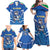 Italy Rugby Custom Family Matching Off Shoulder Maxi Dress and Hawaiian Shirt Italian Wolf Mascot Go Gli Azzurri