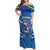 Italy Rugby Custom Family Matching Off Shoulder Maxi Dress and Hawaiian Shirt Italian Wolf Mascot Go Gli Azzurri