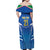 Italy Rugby Custom Family Matching Off Shoulder Maxi Dress and Hawaiian Shirt Italian Wolf Mascot Go Gli Azzurri