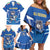 Italy Rugby Custom Family Matching Off Shoulder Short Dress and Hawaiian Shirt Italian Wolf Mascot Go Gli Azzurri