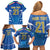 Italy Rugby Custom Family Matching Off Shoulder Short Dress and Hawaiian Shirt Italian Wolf Mascot Go Gli Azzurri