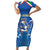 Italy Rugby Custom Family Matching Short Sleeve Bodycon Dress and Hawaiian Shirt Italian Wolf Mascot Go Gli Azzurri