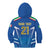 Italy Rugby Custom Kid Hoodie Italian Wolf Mascot Go Gli Azzurri