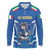 Italy Rugby Custom Long Sleeve Polo Shirt Italian Wolf Mascot Go Gli Azzurri