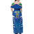 Italy Rugby Custom Off Shoulder Maxi Dress Italian Wolf Mascot Go Gli Azzurri