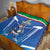 Italy Rugby Custom Quilt Italian Wolf Mascot Go Gli Azzurri