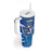 Italy Rugby Custom Tumbler With Handle Italian Wolf Mascot Go Gli Azzurri