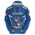 Italy Rugby Custom Zip Hoodie Italian Wolf Mascot Go Gli Azzurri