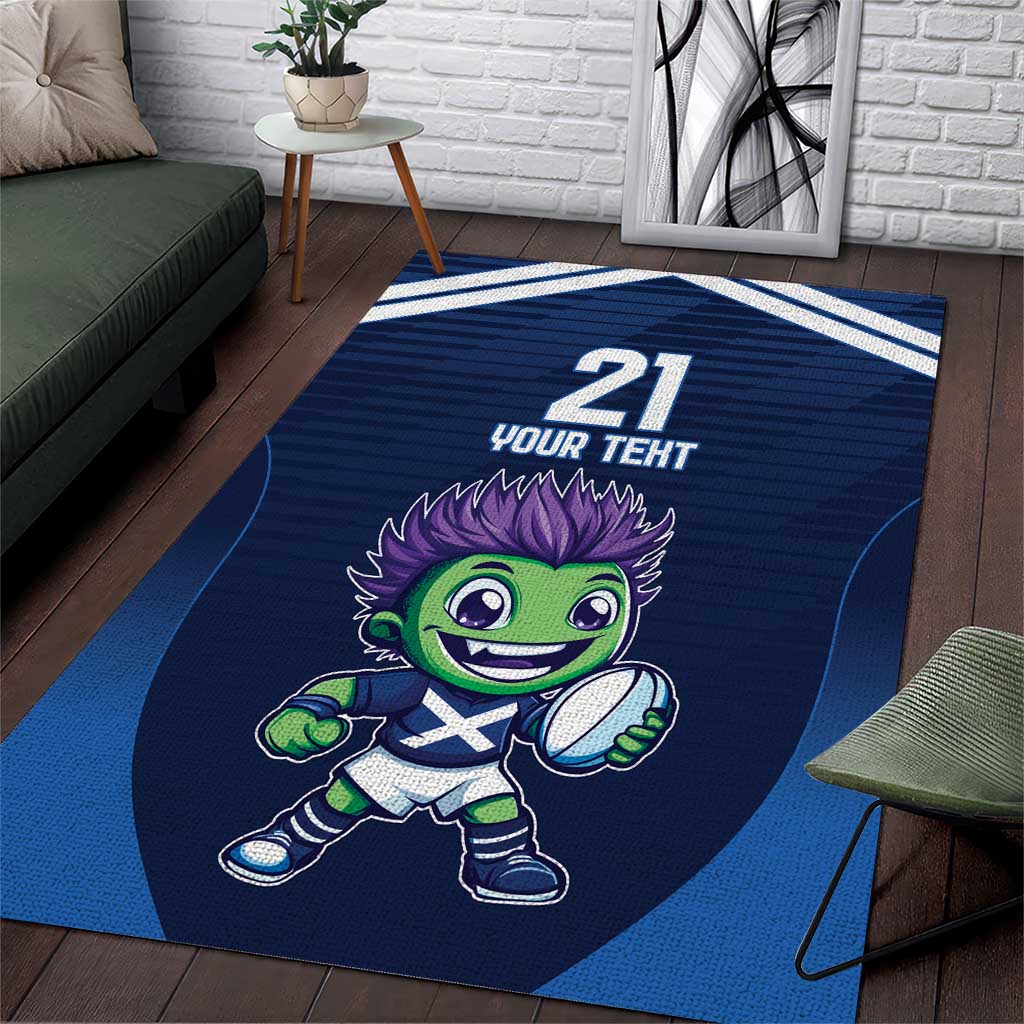 Scotland Rugby Custom Area Rug Thistle Mascot Go Scottish!