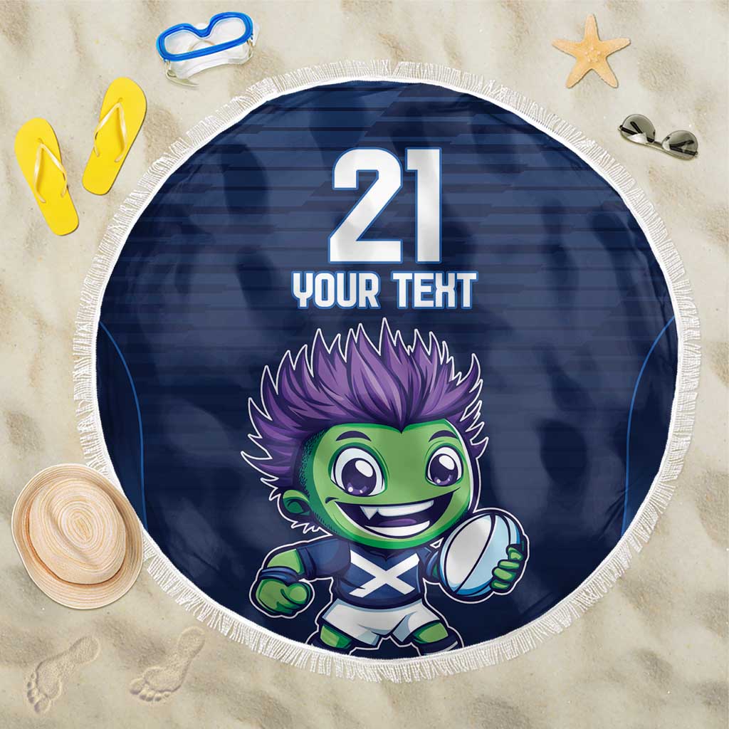 Scotland Rugby Custom Beach Blanket Thistle Mascot Go Scottish!