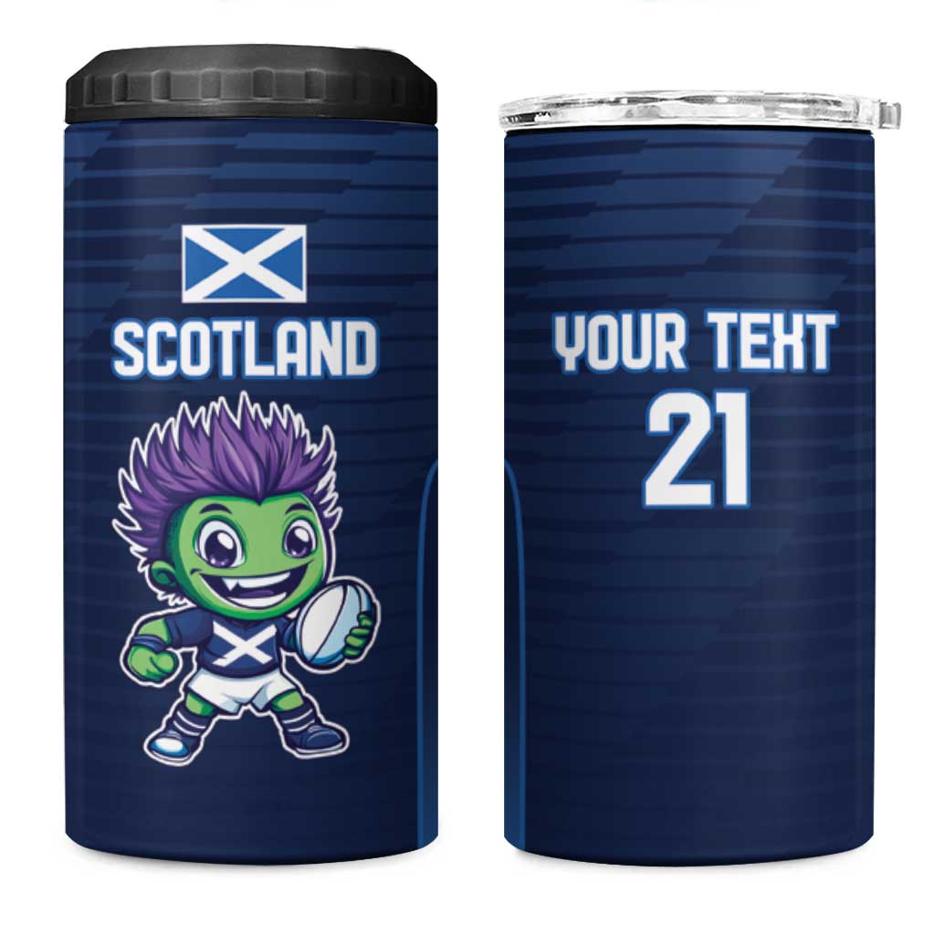 Scotland Rugby Custom 4 in 1 Can Cooler Tumbler Thistle Mascot Go Scottish!