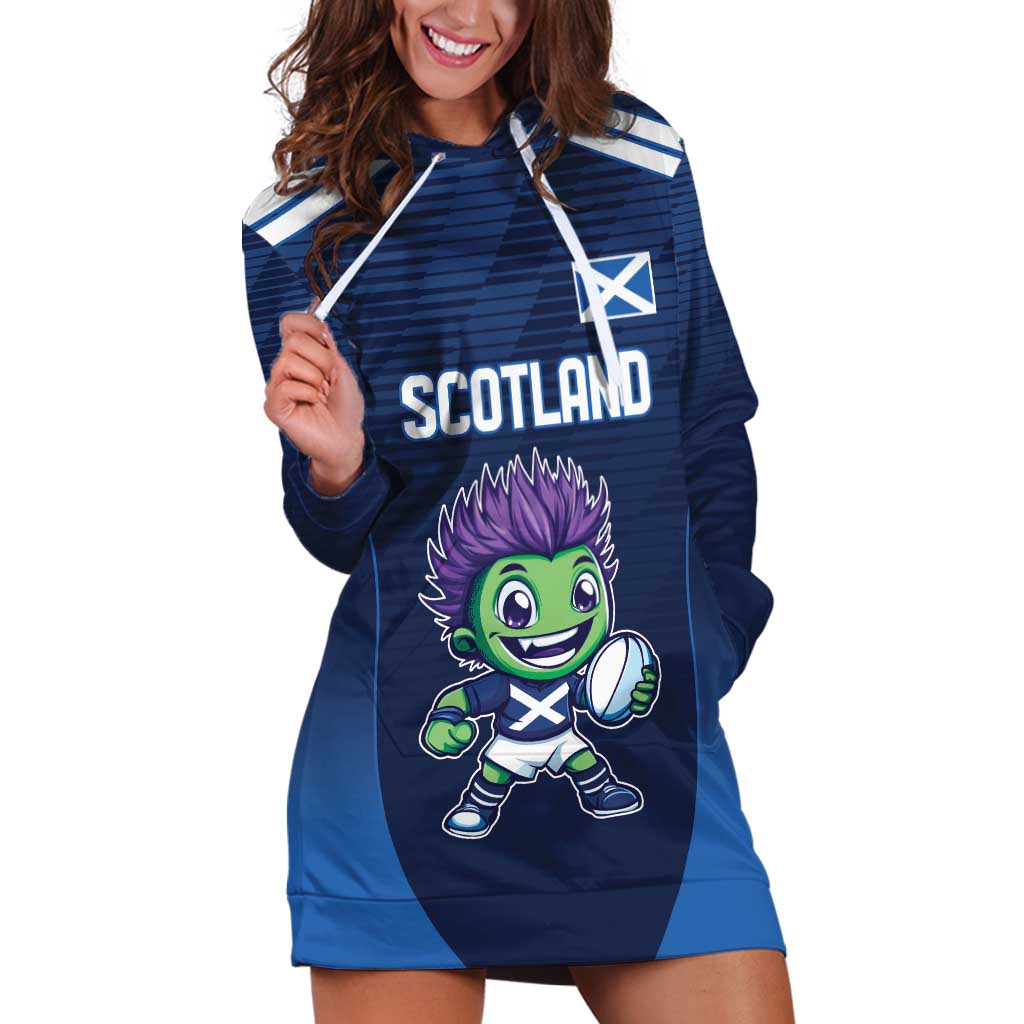 Scotland Rugby Custom Hoodie Dress Thistle Mascot Go Scottish!