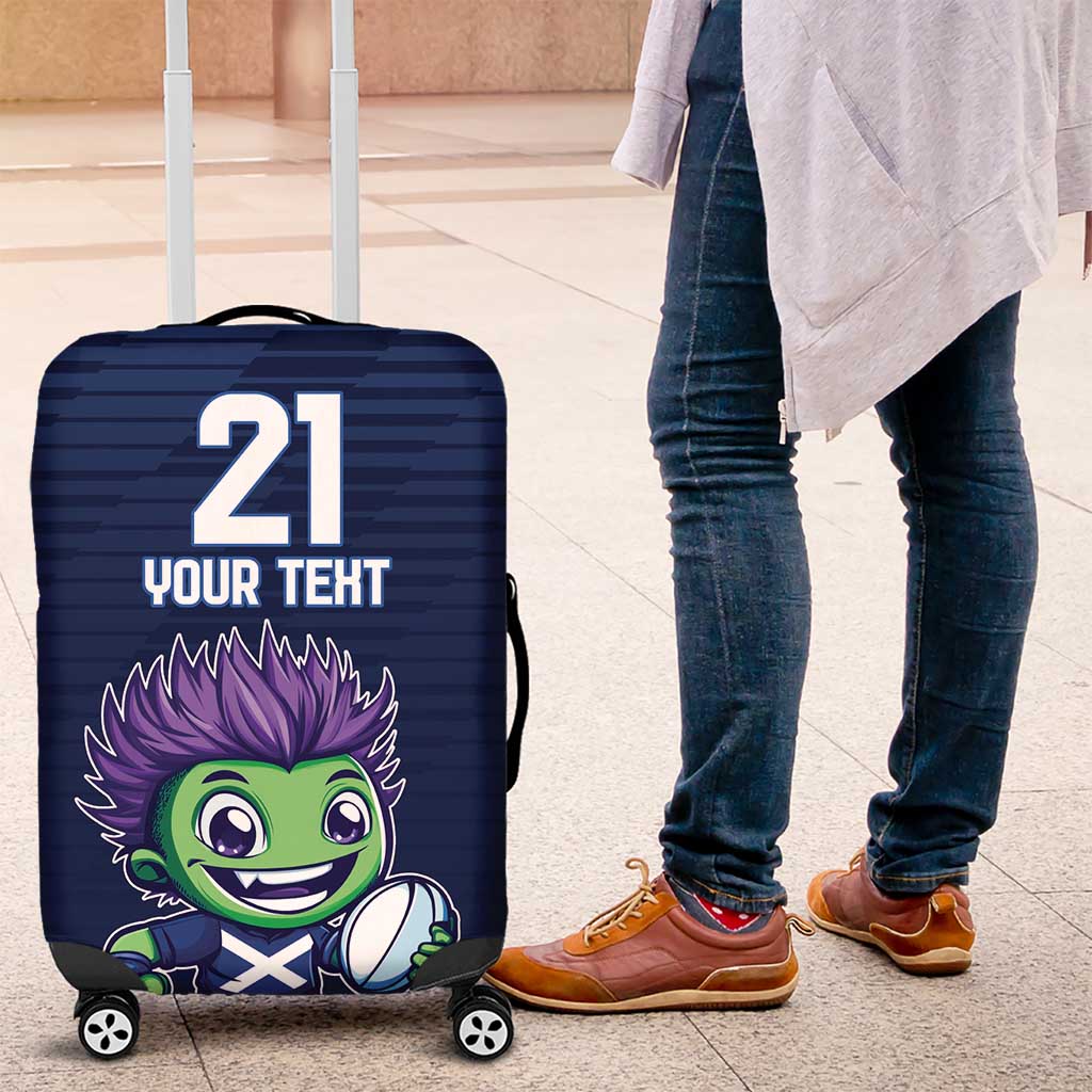 Scotland Rugby Custom Luggage Cover Thistle Mascot Go Scottish!