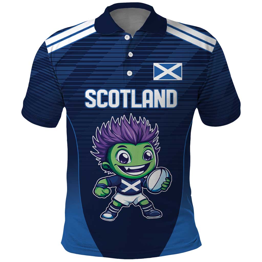 Scotland Rugby Custom Polo Shirt Thistle Mascot Go Scottish!