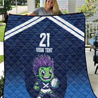 Scotland Rugby Custom Quilt Thistle Mascot Go Scottish!