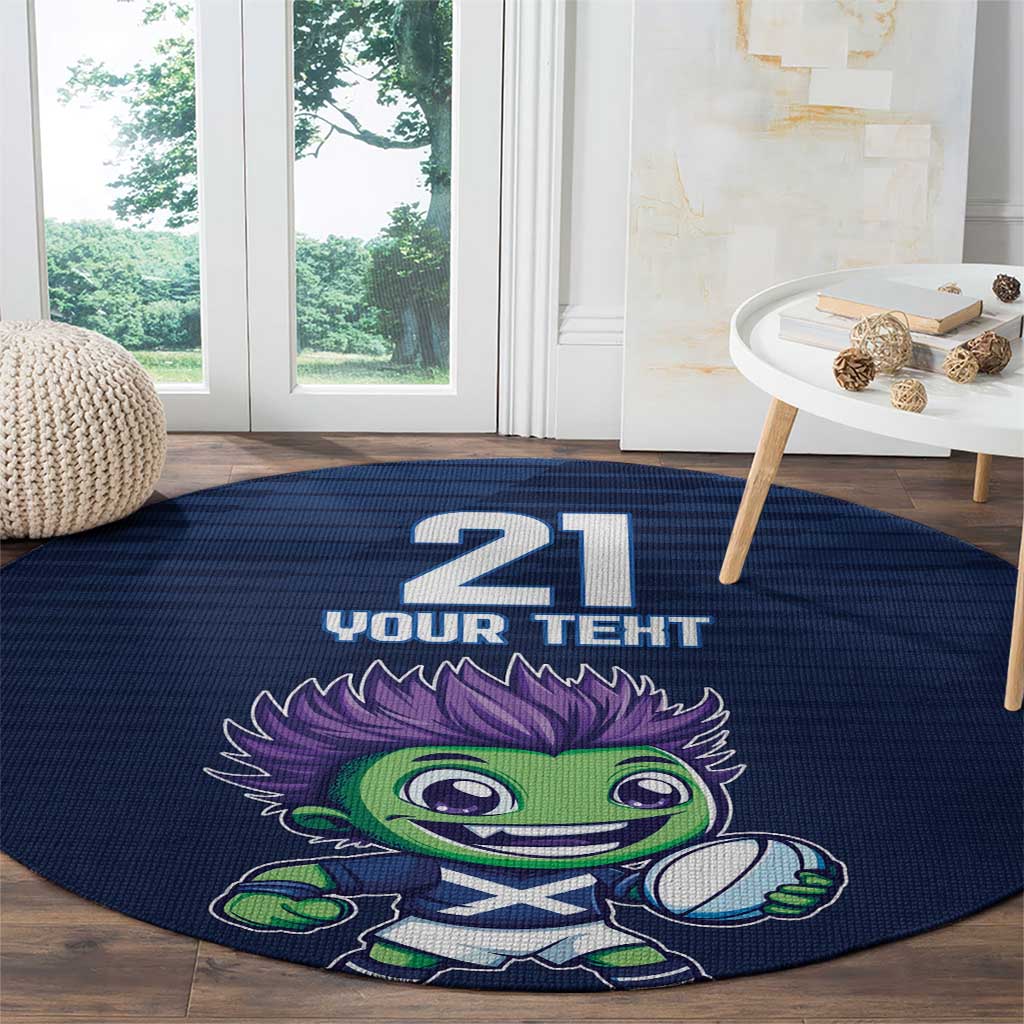 Scotland Rugby Custom Round Carpet Thistle Mascot Go Scottish!