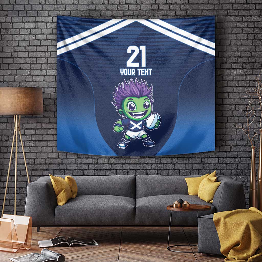 Scotland Rugby Custom Tapestry Thistle Mascot Go Scottish!