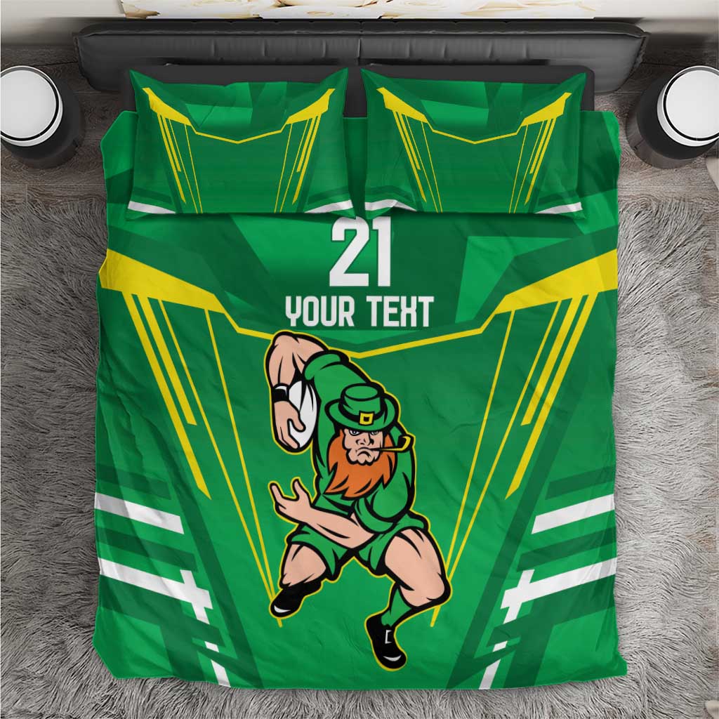 Ireland Rugby Custom Bedding Set Irish Warrior Mascot Go Shamrock